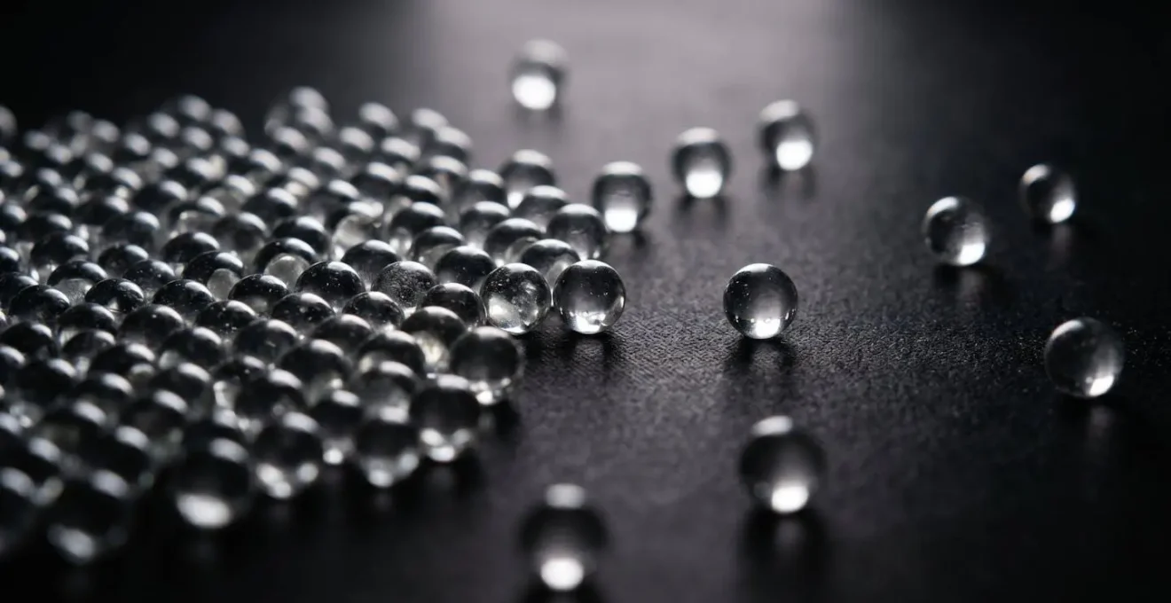 Macro shot of scattered data points gradually forming a clear pattern