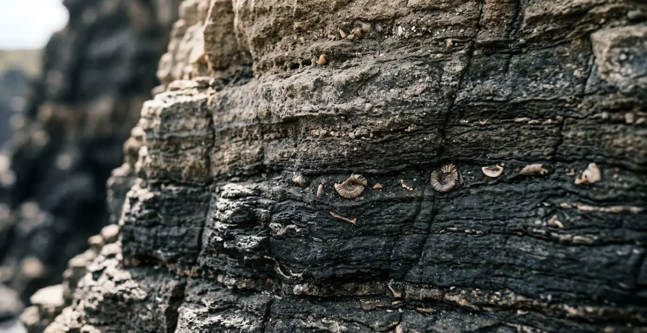 Layers of sedimentary rock formation showing code complexity over time